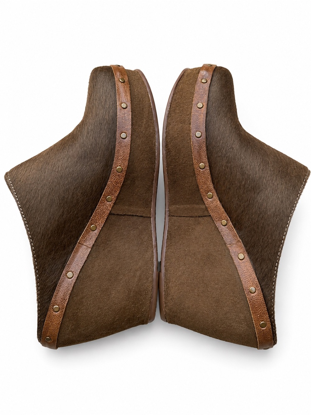 Antelope Mules Clogs Slip On wedge shoes calf hair size 39 Anthropologie 8 8.5 - Picture 4 of 7